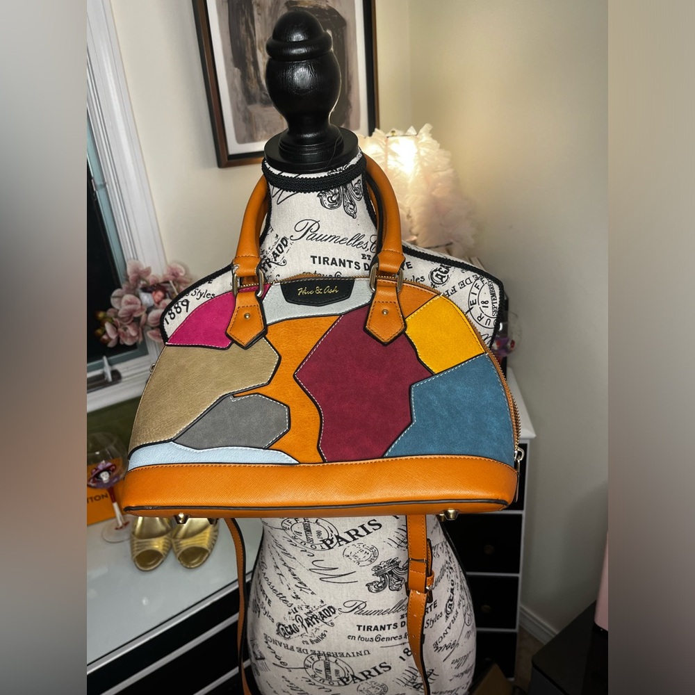 Vibrant Patchwork Handbag by Hive & Ash
